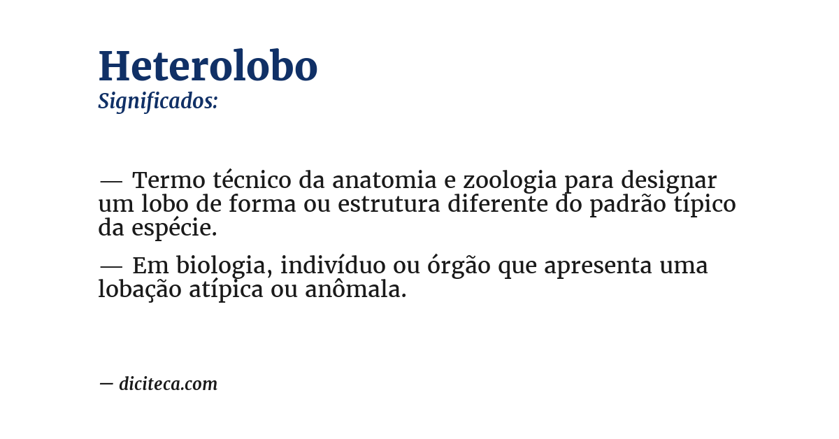Significado de heterolobo