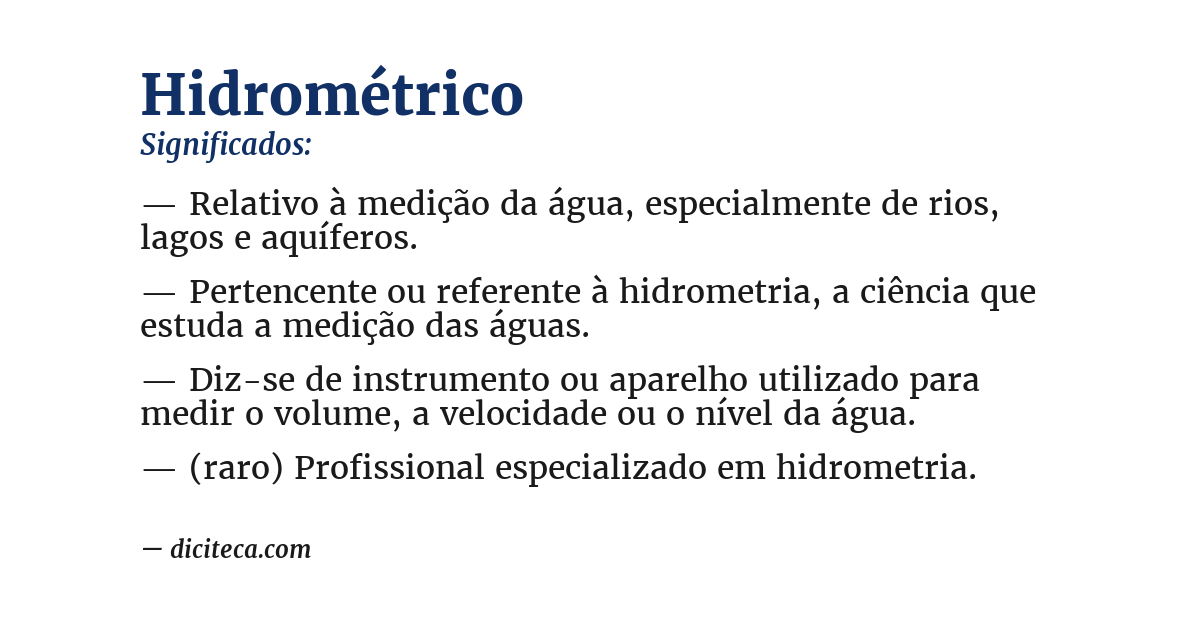 Significado de hidrométrico