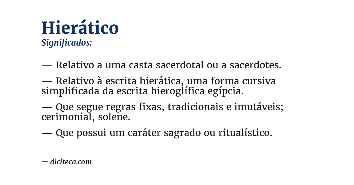 Significado de hierático