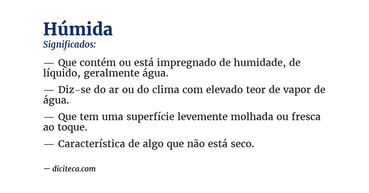 Significado de húmida