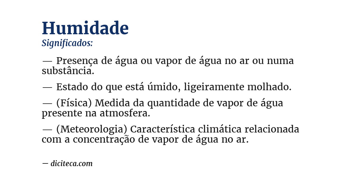 Significado de humidade
