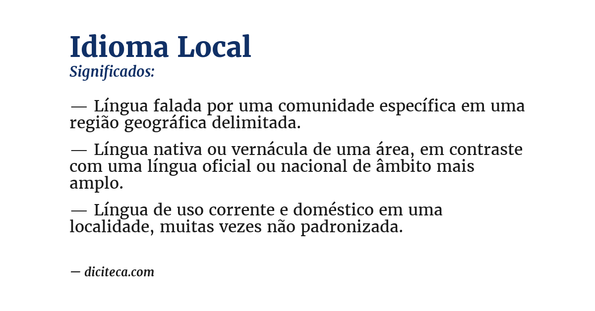 Significado de idioma local