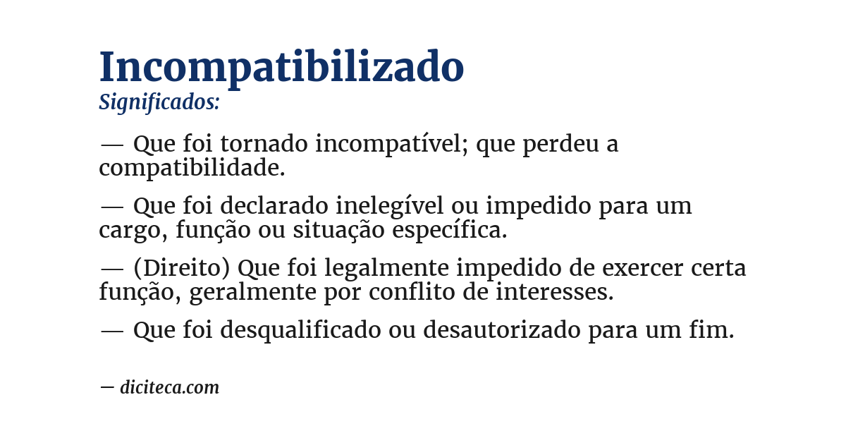 Significado de incompatibilizado
