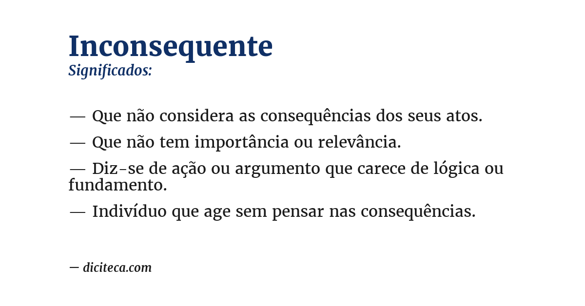 Significado de inconsequente