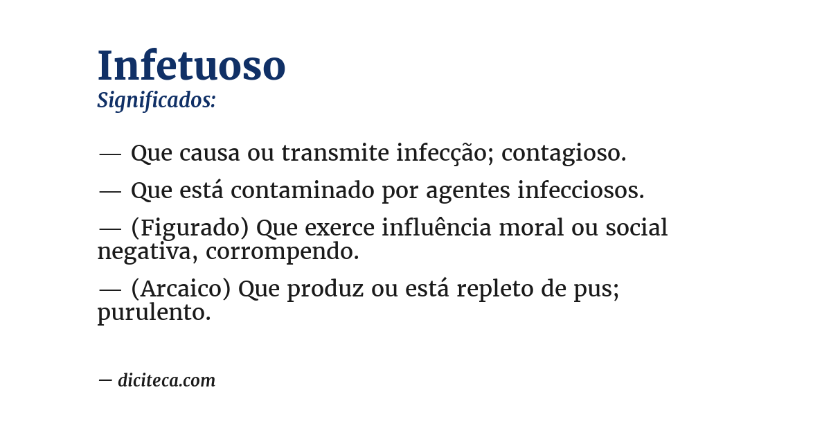 Significado de infetuoso