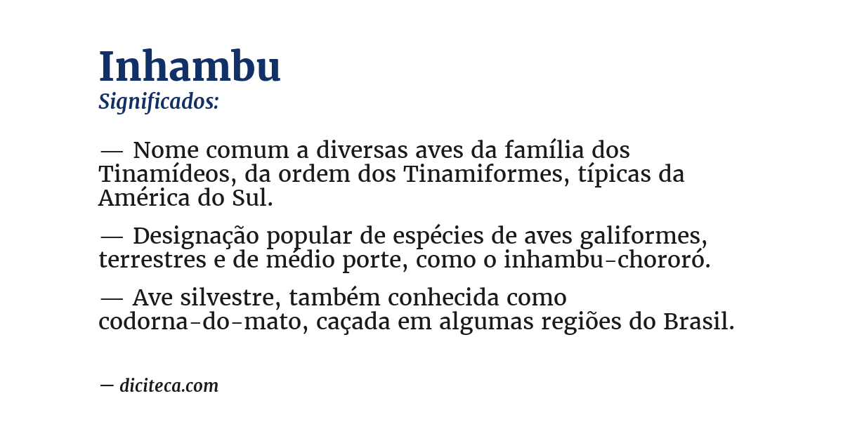 Significado de inhambu