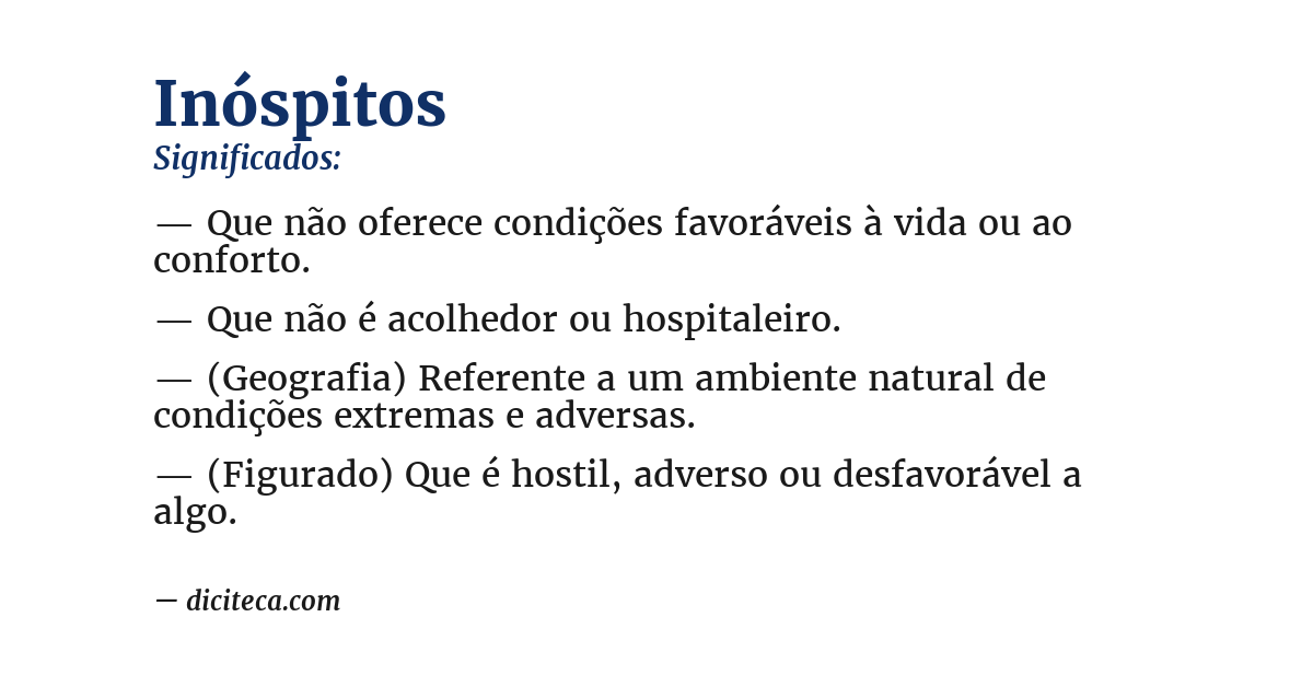 Significado de inóspitos