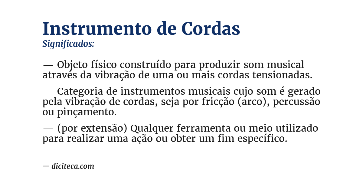 Significado de instrumento de cordas