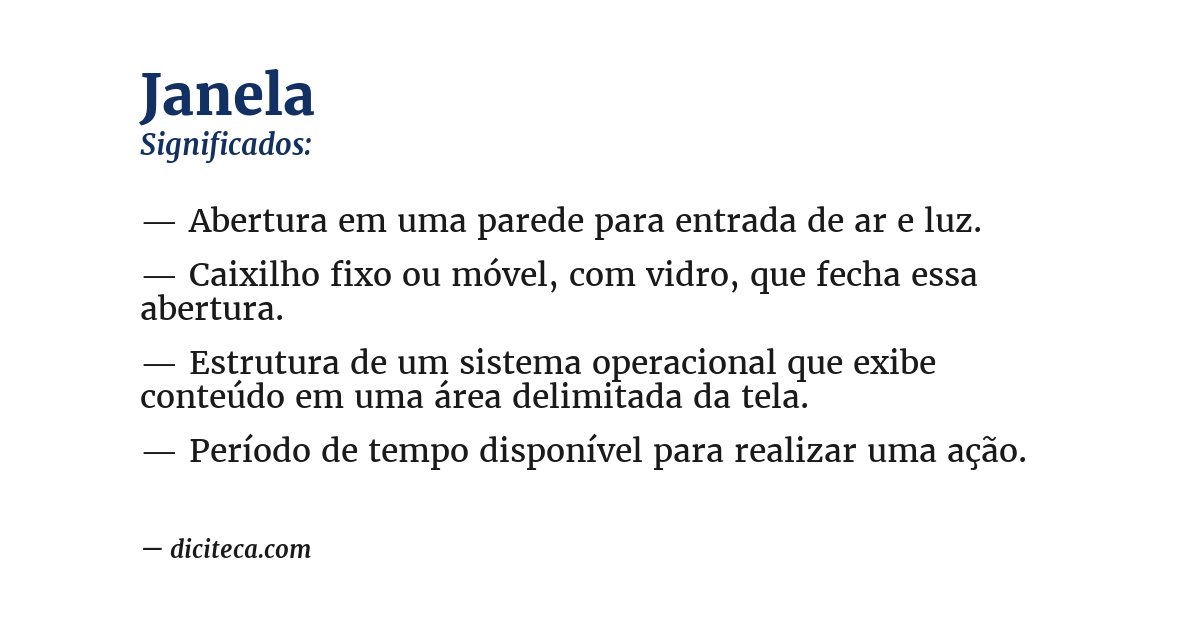 Significado de janela