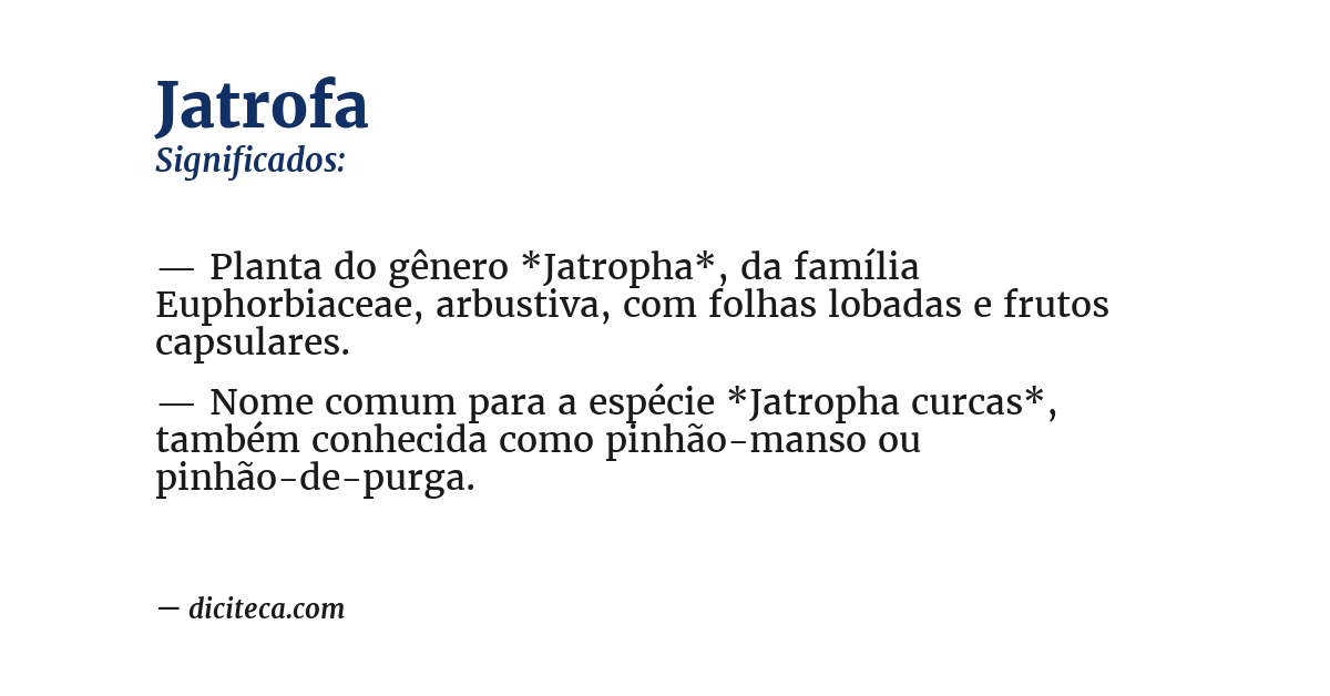 Significado de jatrofa