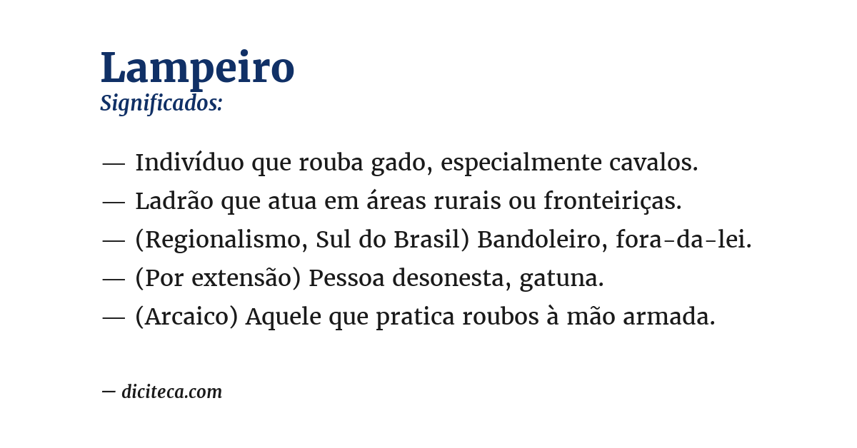 Significado de lampeiro