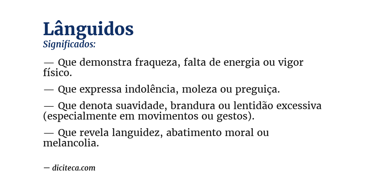 Significado de lânguidos