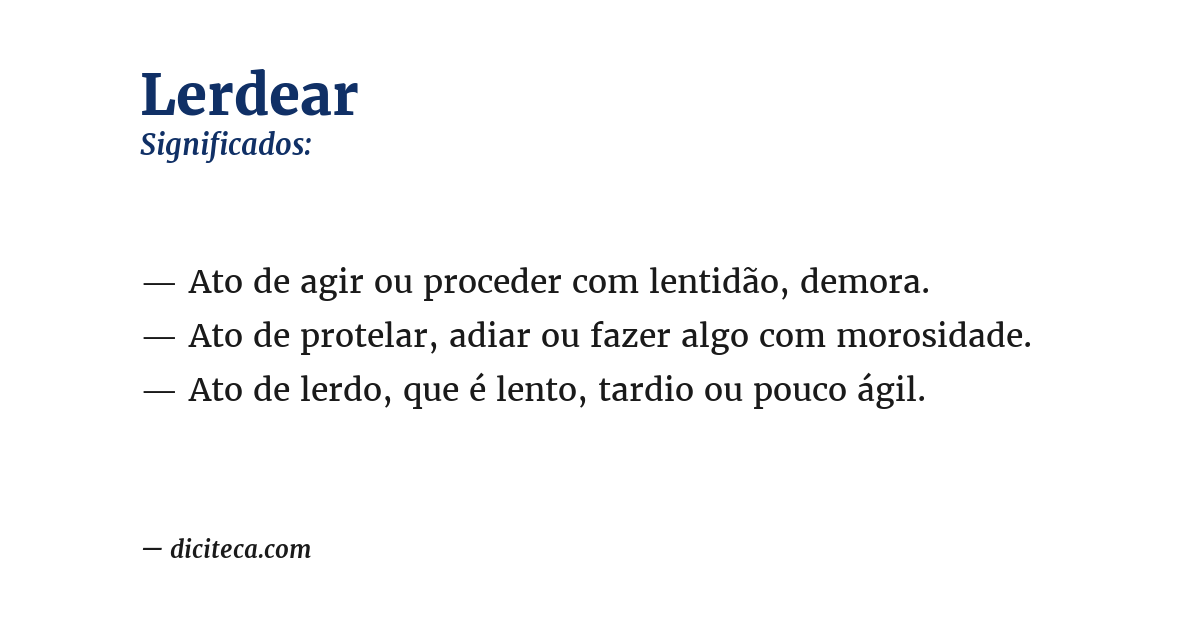 Significado de lerdear