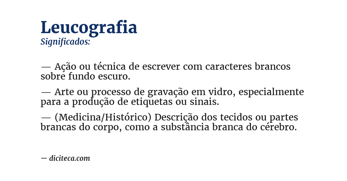Significado de leucografia