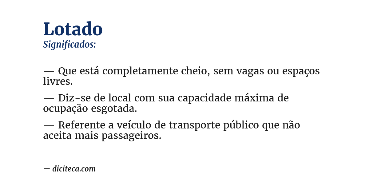Significado de lotado