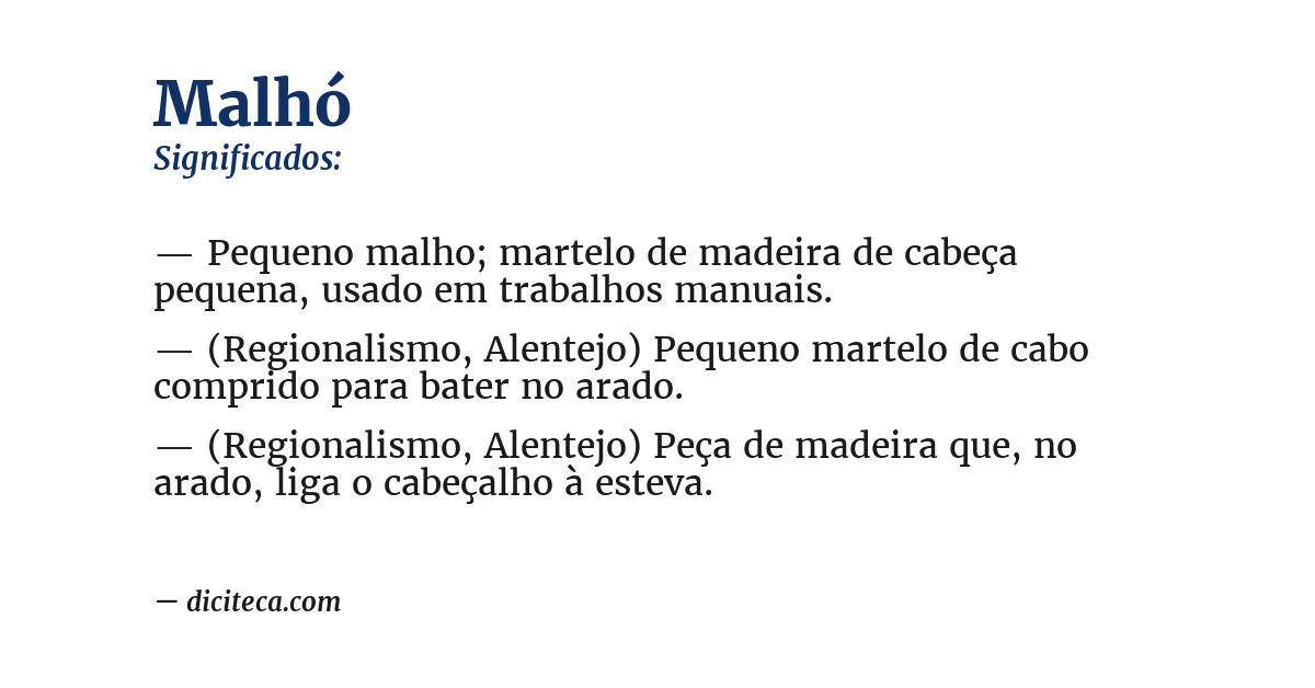 Significado de malhó