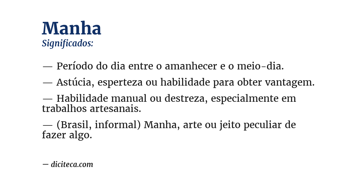 Significado de manha
