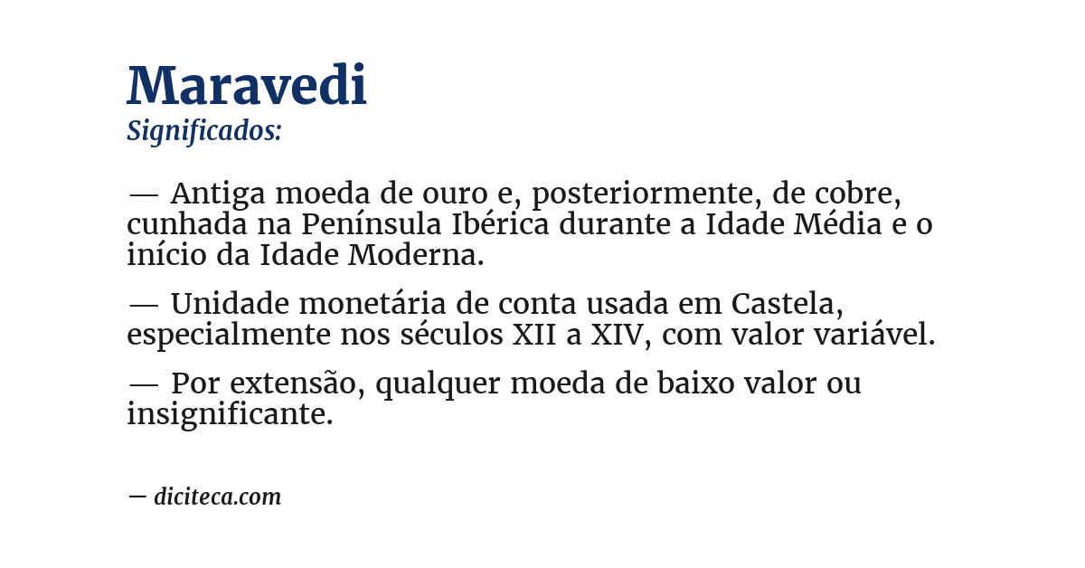 Significado de maravedi