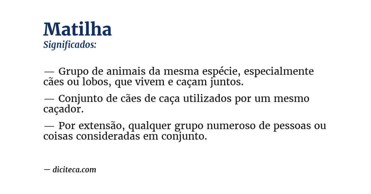 Significado de matilha