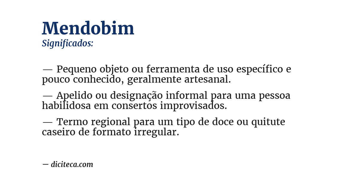 Significado de mendobim