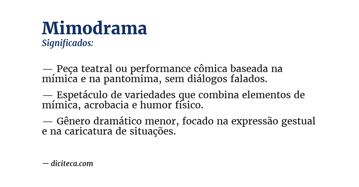 Significado de mimodrama