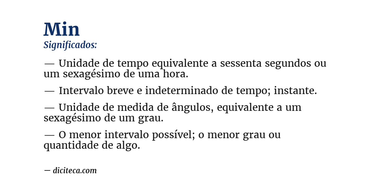 Significado de min