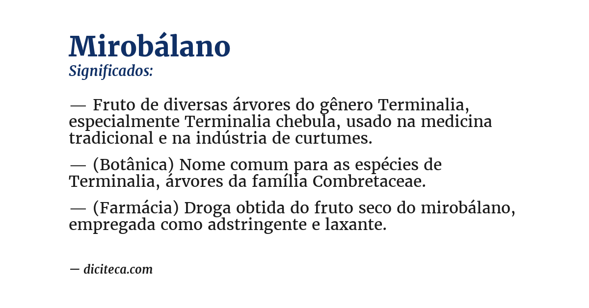 Significado de mirobálano