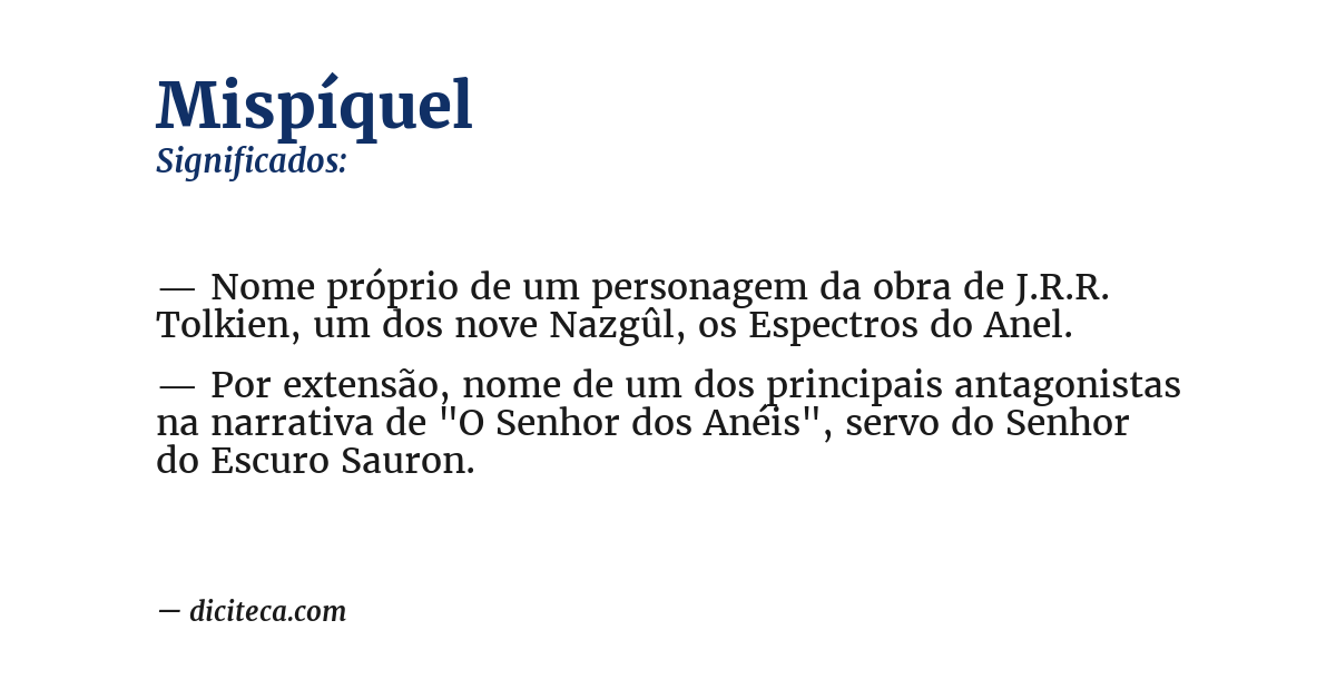 Significado de mispíquel