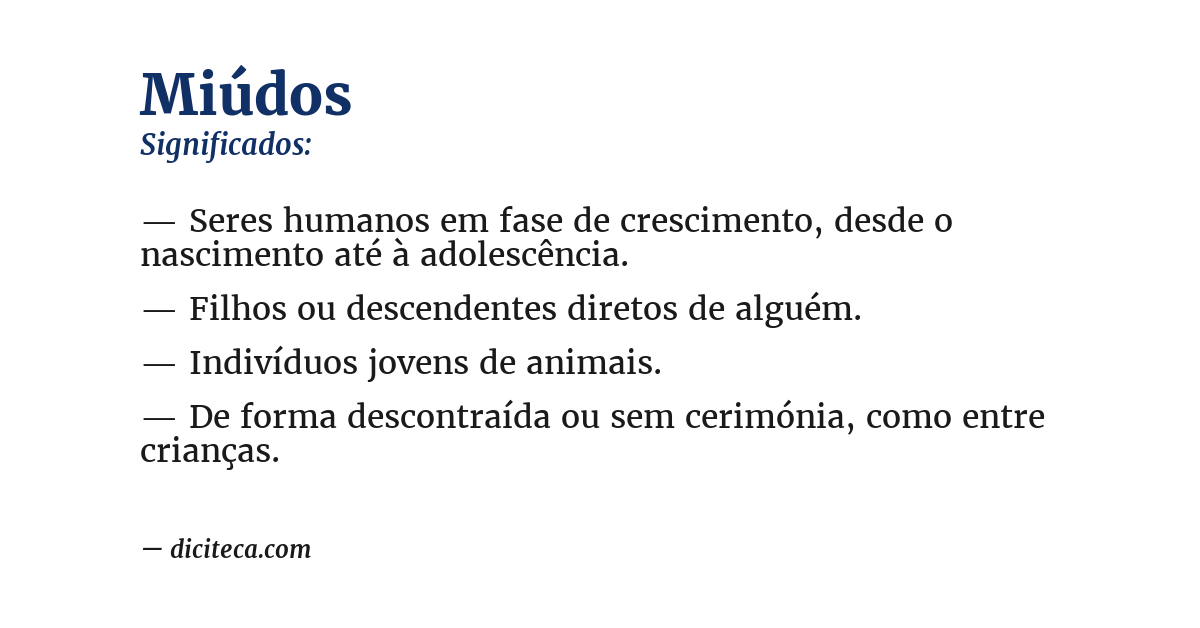 Significado de miúdos