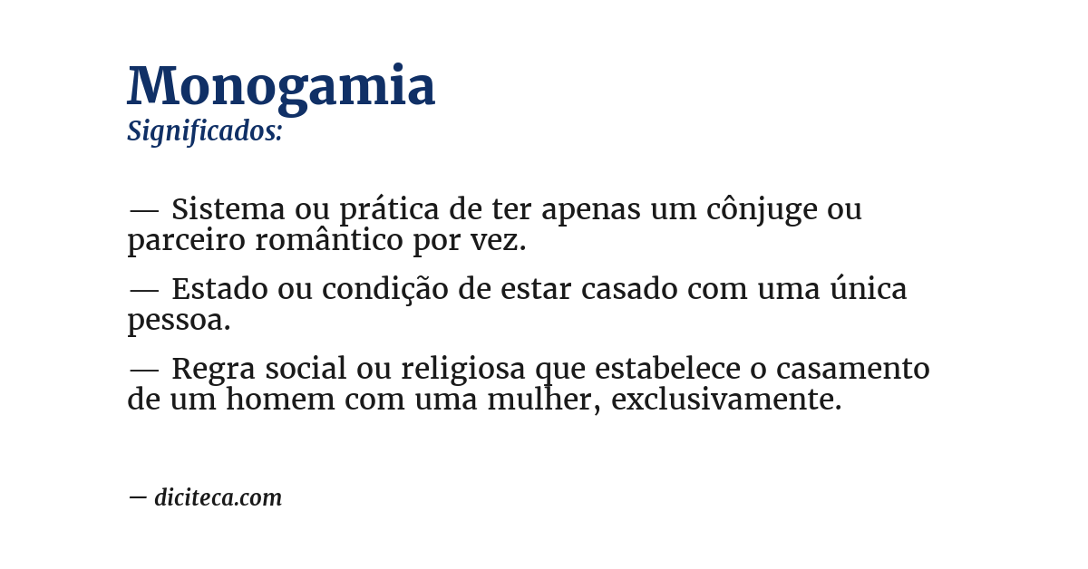 Significado de monogamia