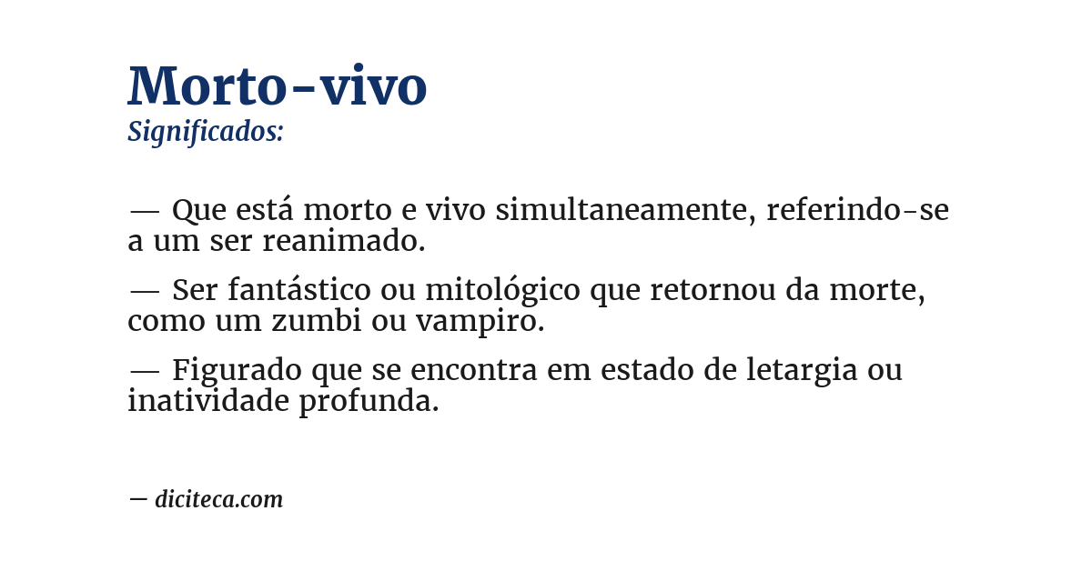 Significado de morto-vivo