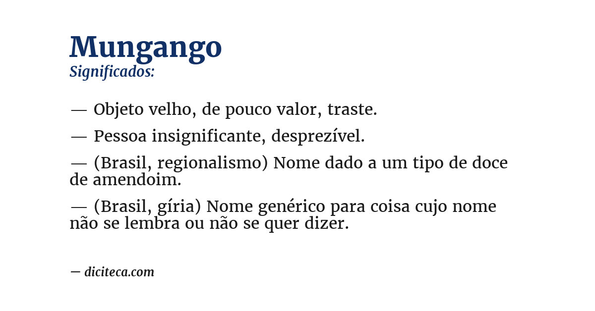 Significado de mungango