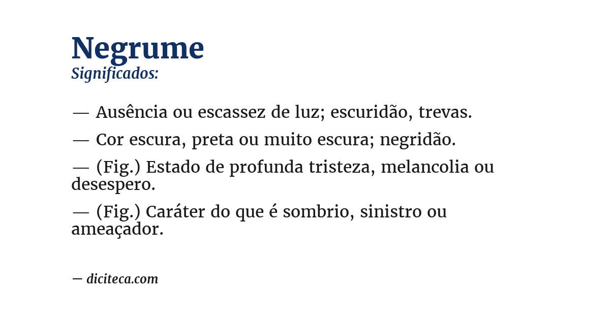 Significado de negrume