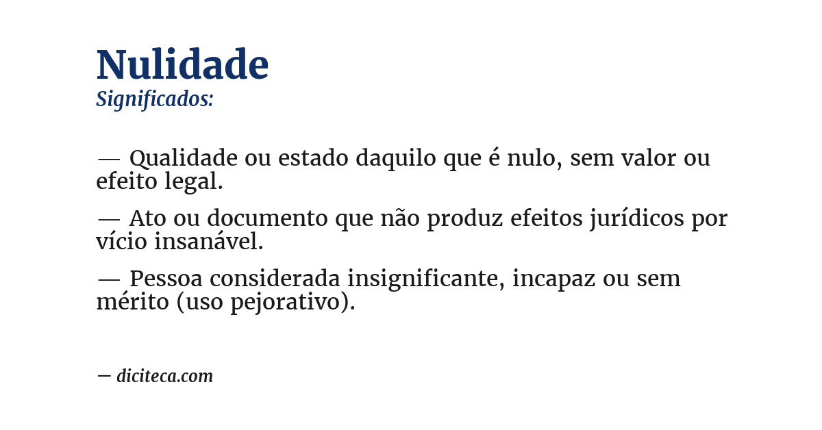 Significado de nulidade