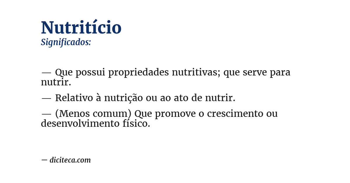 Significado de nutritício