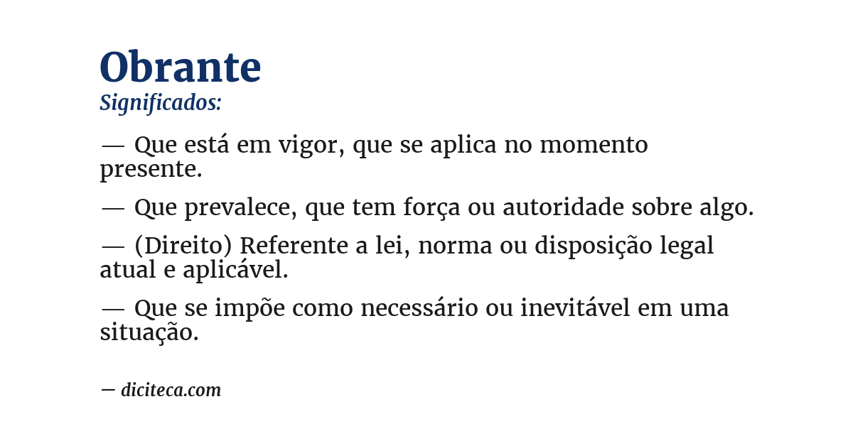 Significado de obrante