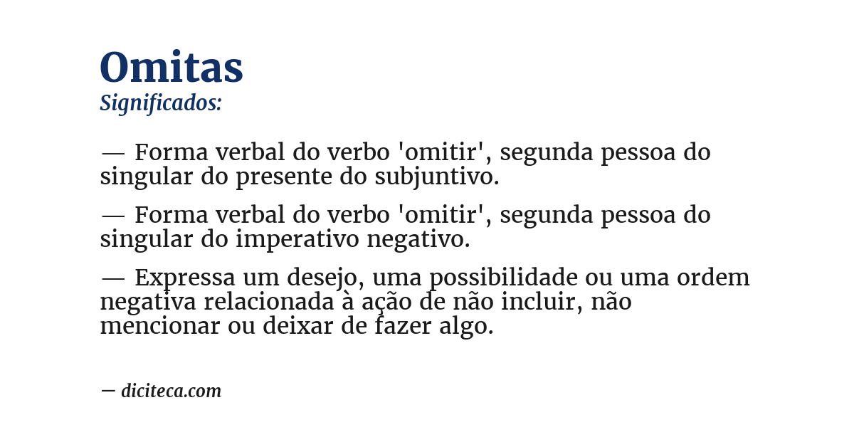 Significado de omitas
