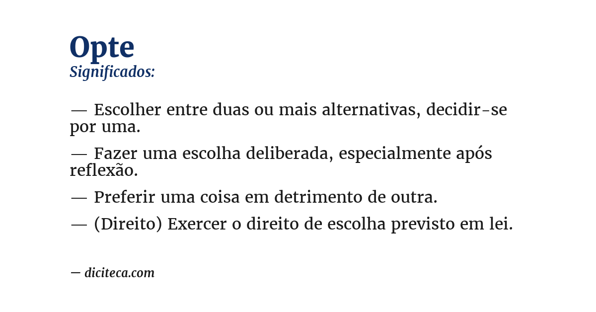 Significado de opte