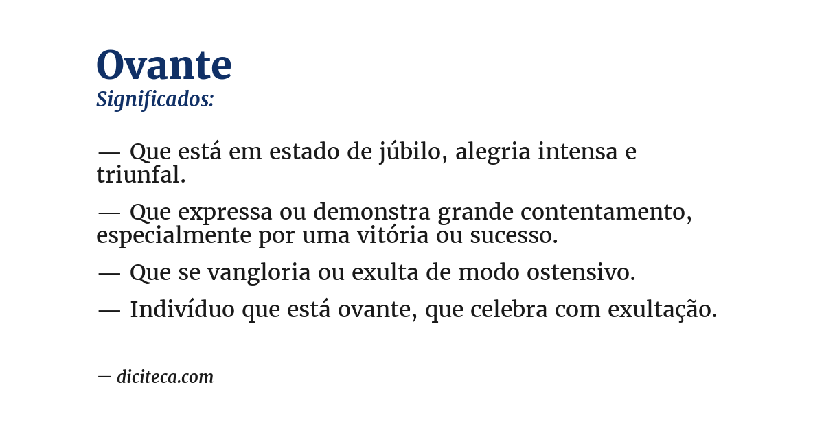 Significado de ovante