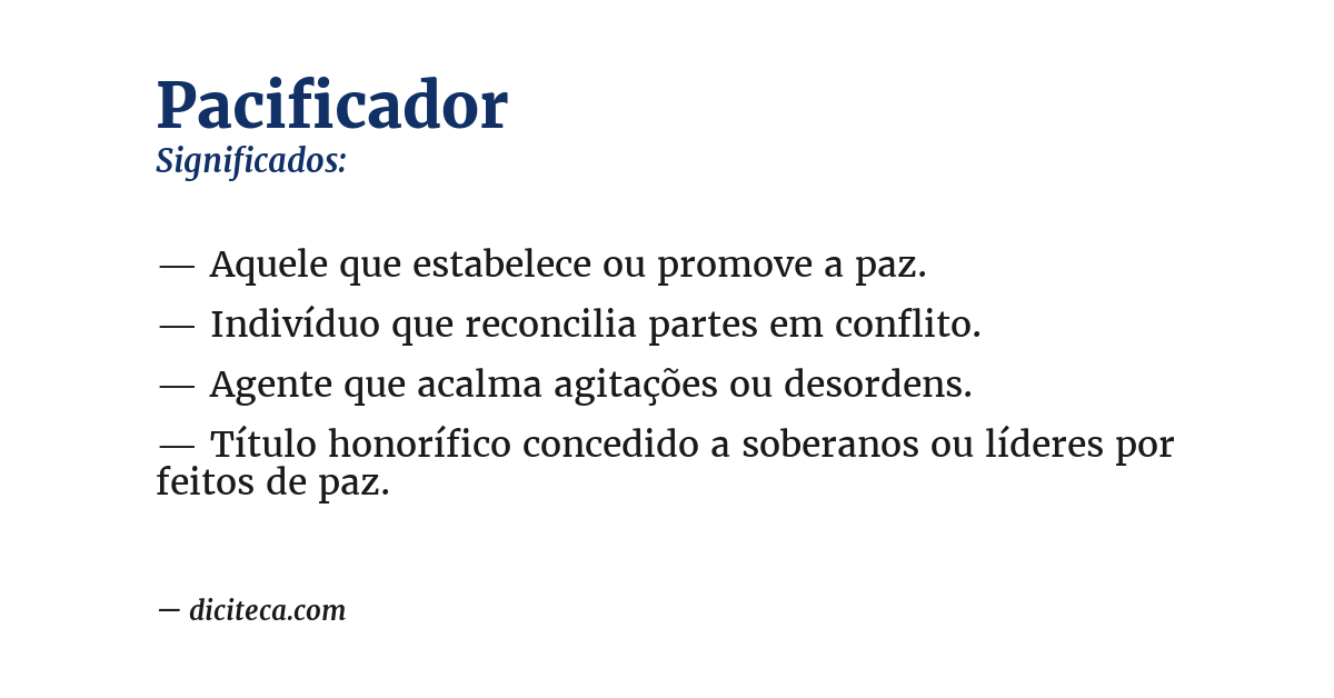 Significado de pacificador