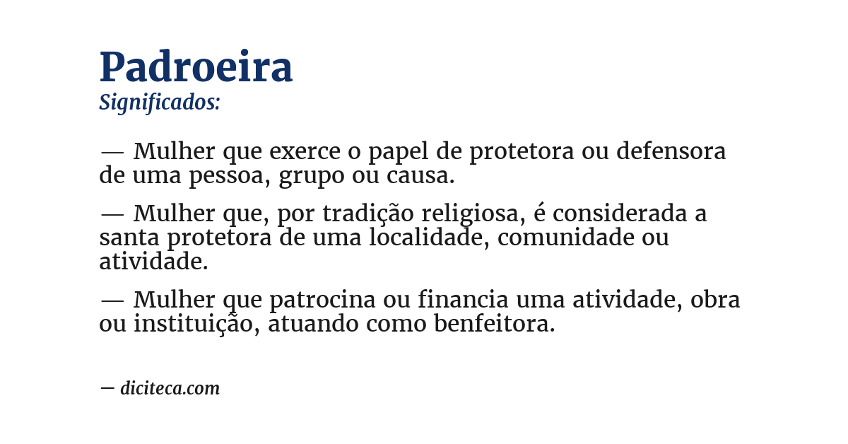 Significado de padroeira