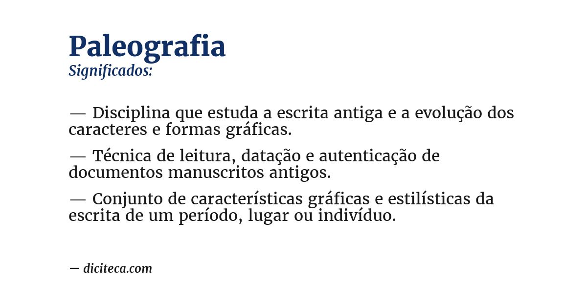 Significado de paleografia