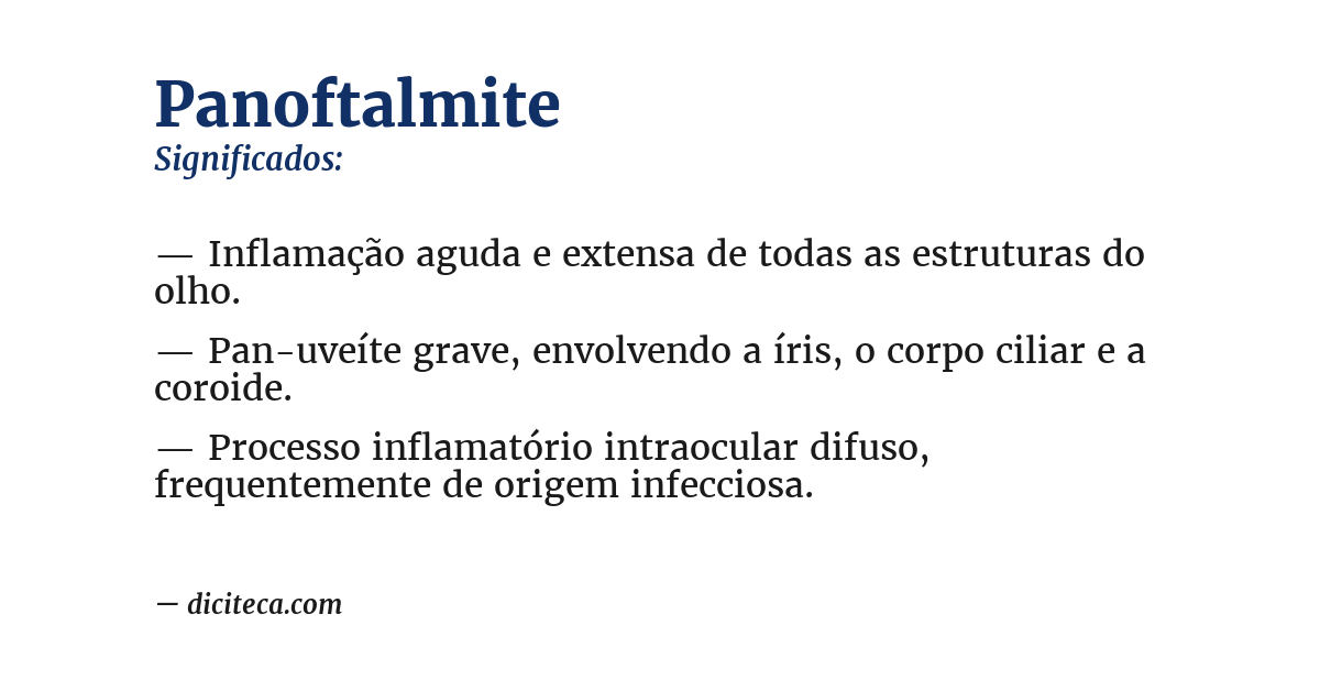 Significado de panoftalmite