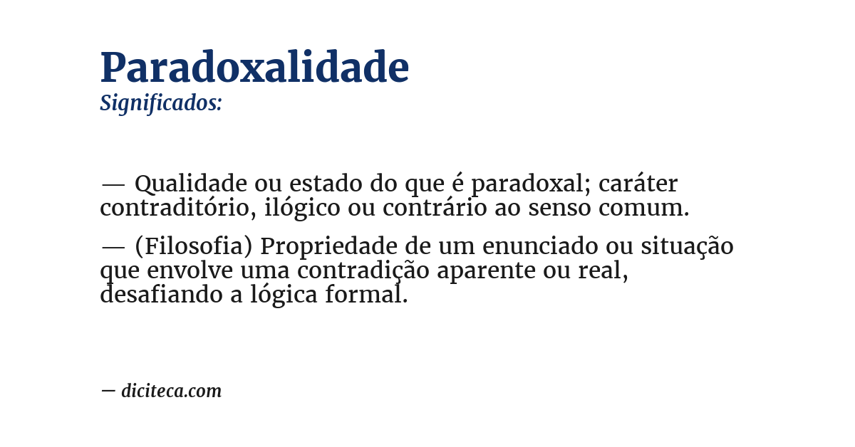 Significado de paradoxalidade