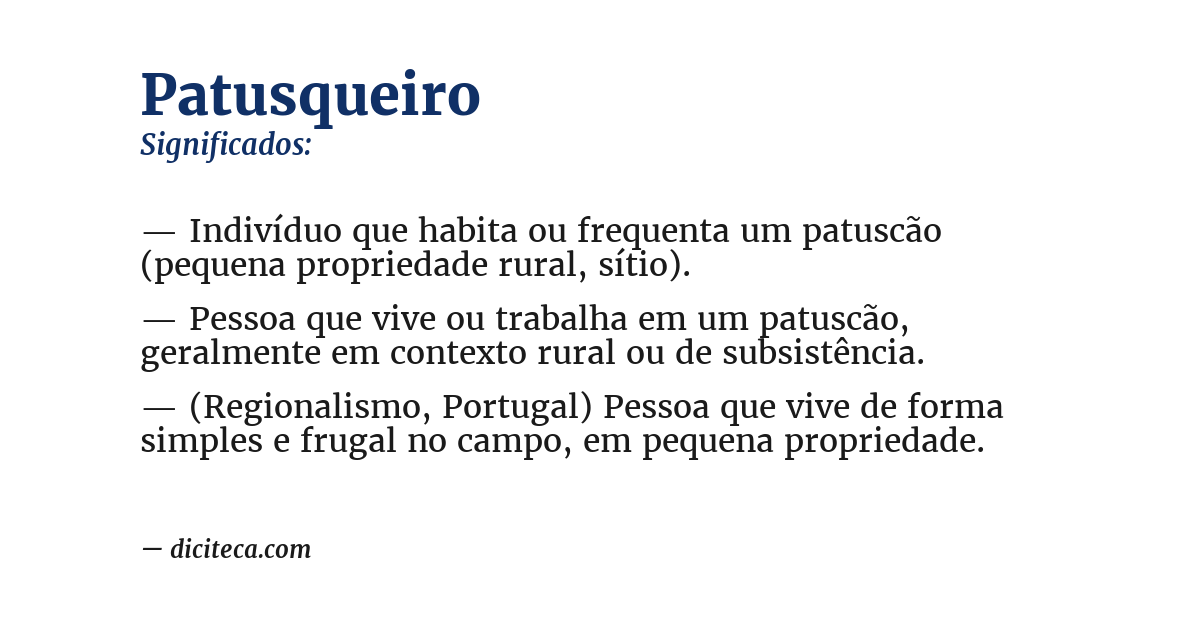 Significado de patusqueiro