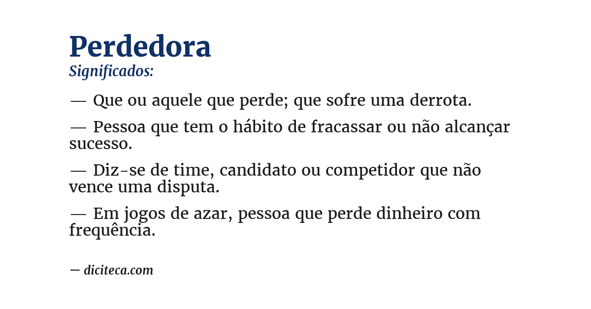 Significado de perdedora