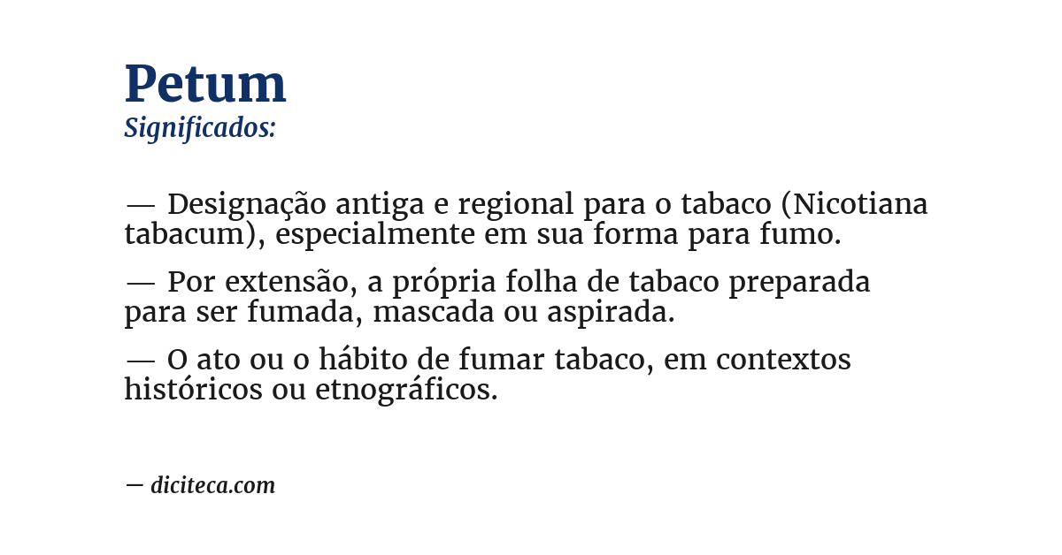 Significado de petum