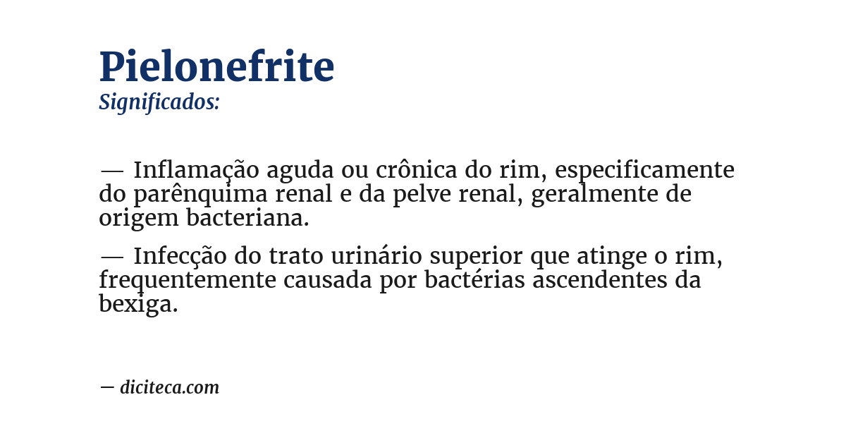 Significado de pielonefrite