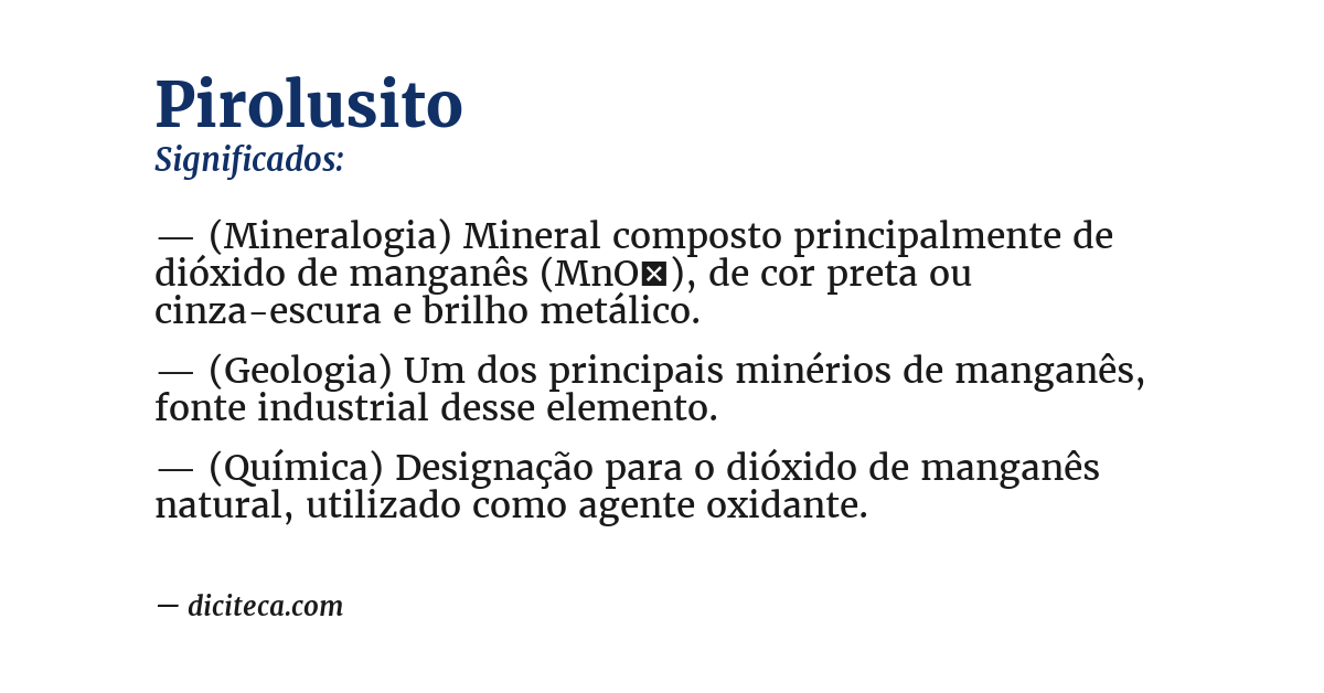 Significado de pirolusito