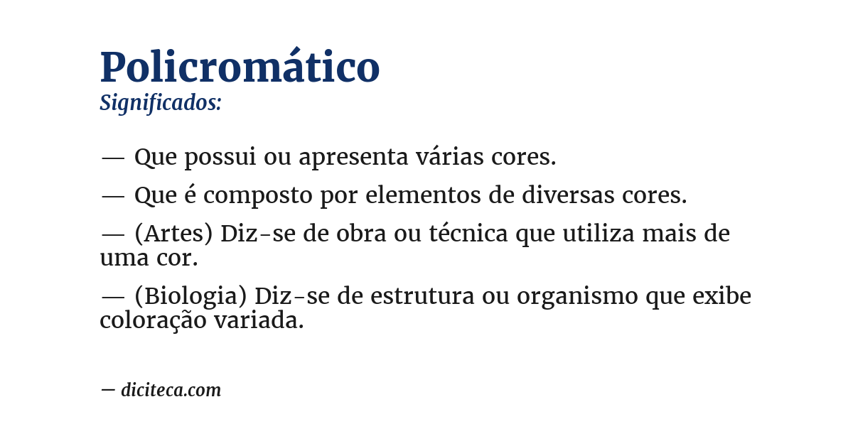 Significado de policromático